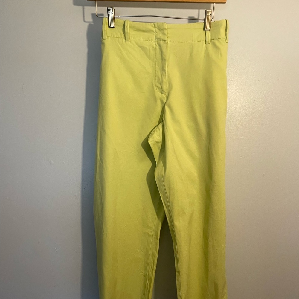 Talbots Lime Green Ankle-Length Cropped Pants